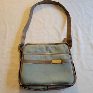 Vintage Mary Ann Rosenfeld Women's Blue and Brown Handbag Purse